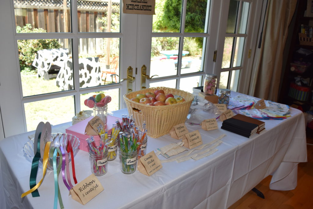After completing their jobs, kids can spend their earnings at the General Store. Little House on the Prairie Party Ideas and Activities - MakeHardware.com